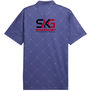 เสื้อโปโลชายลายเพชรสีม่วง แขนสั้น คอปก สำหรับกอล์ฟ  รับสกรีนโลโก้ ชุดยูนิฟอร์มบริษัท - Product Image 2