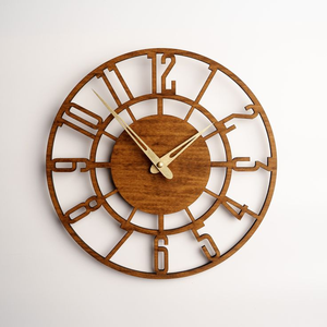 Wood <b>Wall</b> <b>Clock</b> with Annual Rings for Home Living Room Needle Display by perfect enterprises - Product Image 4
