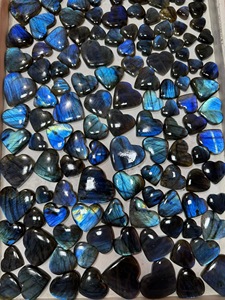 Natural Labradorite Heart Shape Cabochon High Flash Blue <b>Fire</b> Labradorite Loose Gemstone Mix Size for Jewelry Making Wholesale, - Product Image 2
