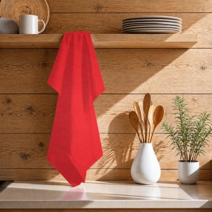 Paño de Cocina de Primera Calidad con Diseño de Waffle en Color Rojo para Navidad, Secado Rápido, 100% Algodón - Product Image 1