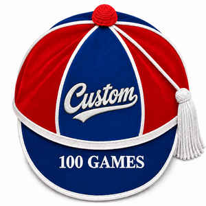 Casquette d'honneur en velours rouge avec tresse et pompon en tissu tricoté pour la remise des diplômes, uniforme scolaire, pour hommes - Product Image 1