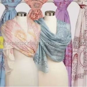 Shawl Long Letter Patterned Traditional <b>Scarf</b> Cotton Assorted Colors Adult Summer Style Indian Hindu God Printed Daily Life - Product Image 6