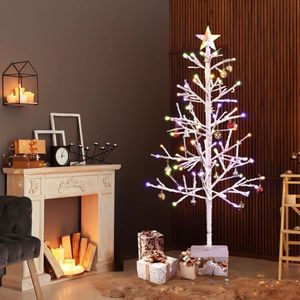 8ft bianco per interni albero di natale luci stelle Top forma di abete innevato 80 rami 80 colori caldi 8 modalità di telecomando quattro colori - Product Image 5