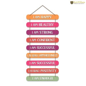 Plaque décorative murale en bois avec citations positives et affirmations motivantes, style Art déco, pour la maison et le bureau - Product Image 4