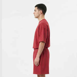Wholesale Summer Mens Sports Casual <b>Twin</b> <b>Set</b> Printed Knitted T Shirt Shorts Breathable Cotton Two Piece Street Style - Product Image 6