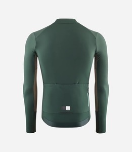 เสื้อจักรยานสีเขียวเข้มแบบกำหนดเอง แขนยาว ซิปเต็มตัว เสื้อปั่นจักรยานระบายอากาศได้ดี ชายเสื้อผ้าตาข่าย สำหรับปั่นจักรยานทางเรียบ ชุดทีมแข่งขัน ชุดกีฬา - Product Image 2