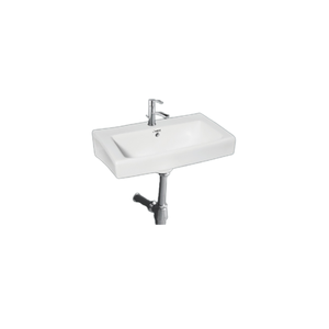Modern White Ceramic Rectangular Wall Hung Mounted Hand Wash <b>Basin</b> Drainer Single Hole 9L Capacity 5+ Year Warranty for Bathroom - Product Image 1