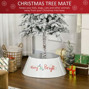 Collare per Albero di Natale Fatto a Mano 26x26x9 Pollici in Acciaio Argento Lucido, Anello Decorativo per Albero per Decorazioni Natalizie Domestiche - Product Image 4