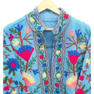 Chaqueta Bordada a Mano con Diseño Floral, Estilo Boho para Mujer, Cuello Abierto, Largo Regular, Ropa de Primavera - Product Image 6