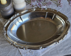 Bandeja Decorativa Ovalada con Acabado Plateado Pulido, Borde Festoneado Moldeado, Organizador de Tocador para Decoración del Hogar y Spa, Venta al por Mayor - Product Image 5