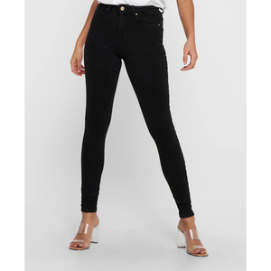 Pantalones Vaqueros Ajustados de Cintura Media para Mujer, de la Mejor Calidad, Casuales, de Algodón, Estilo Sólido, Elásticos - Product Image 1