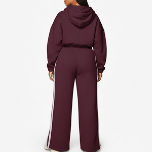 Conjunto Deportivo de Mujer, Estilo Holgado, 100% Algodón, para Invierno, Transpirable, de Color Sólido, Personalizado OEM/ODM - Product Image 6