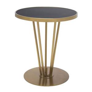 Elegant Metal <b>Gold</b> Side <b>Table</b> Designed With Minimalist Style And Sturdy Base Ideal For Bedside Living Room Setup - Product Image 5