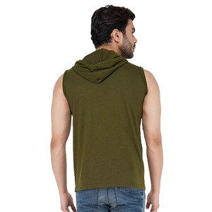 Camiseta sin Mangas de Alta Calidad para Hombre, Estilo Deportivo, Ligera, con Capucha, para Gimnasio, Impresión 3D, Relieve, Suministro ODM - Product Image 3