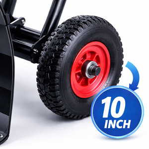 Pelle à neige avec lame de 30 po de large x 17 po de haut et roues de 10 po, manche réglable, pelle à neige en acier OEM Vietnam ODGWTO012 - Product Image 3