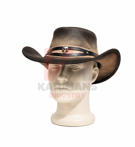 Fournisseur en gros de chapeaux de cowboy en cuir, chapeaux de ranch et de rodéo en cuir de vachette de qualité supérieure, OEM ODM pour importateurs et chaînes de magasins de détail - Product Image 5