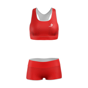 High Support Racer Back Sports <b>Bra</b> and Shorts Set with Breathable Performance Fabric for Gym Training - Product Image 4