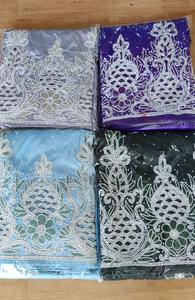 Tissu en dentelle George somalienne brodé à la main, très demandé, pour robe de style africain, vente en gros - Product Image 2