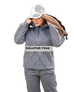 Ensemble survêtement femme personnalisé 2-en-1 avec sweat à capuche et pantalon de jogging, imprimé animal, écologique, respirant, grandes tailles, 100 % coton - Product Image 1