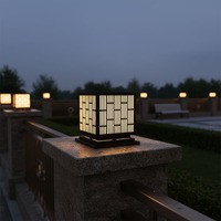 Lampe de poteau noir Vietnam CM IP65 Extérieur/Mur/Villa/Jardin 1 an Garantie Acier/Inox 3500K (Blanc Chaud) 300 lm LED Décoration