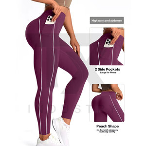 Best Quality Women High Waist Soft Stretchy <b>Leggings</b> Solid Color Fashionable Women <b>Legging</b> <b>With</b> <b>Pocket</b> for Sale - Product Image 4