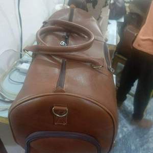 Sac de voyage en cuir véritable, léger, avec fermeture éclair, grande capacité, style vintage - Product Image 3