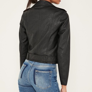 Veste en cuir véritable pour femme, style moderne, nouvelle collection, coupe ajustée, fermeture éclair, inspirée des personnages de films. - Product Image 3