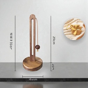 Porte-serviettes en papier en bois pour cuisine et salle de bain, support de comptoir, distributeur de rouleaux de papier, pour la maison et le bureau, fabriqué en Inde - Product Image 6