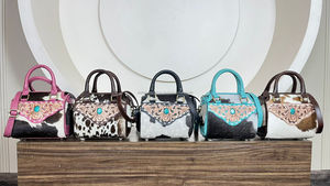 2026 Premium Quality Hand Tooled Cowhide Leather Mini Duffle Bag for Women's Crossbody Small Speedy Handbag <b>Purse</b> for Travel Use - Product Image 4
