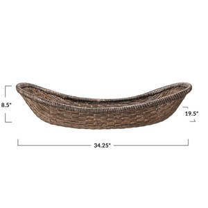 ตะกร้าหวายสานโบราณถาดเสิร์ฟของตกแต่งบ้าน - Product Image 4