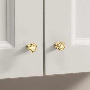 ลูกบิดตู้สีทอง ทองเหลืองขัดเงา โลหะผสมสังกะสี สำหรับลิ้นชักตู้ครัว ตู้เสื้อผ้า ประตูตู้ - Product Image 3