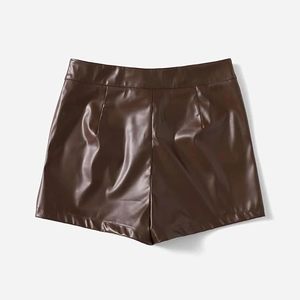 Fashion Women's Faux <b>Leather</b> Shorts Manufacturer OEM Private Label PU <b>Leather</b> High Waist Shorts for Boutique Collections - Product Image 1