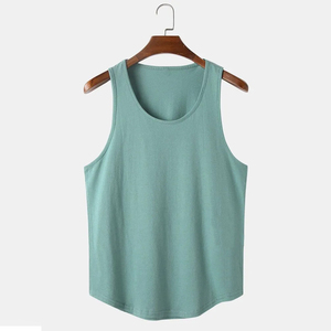 Camiseta sin mangas personalizada para hombre, OEM, sin MOQ, de secado rápido, cuello redondo, diseño recortado, corte largo, holgada, transpirable, a la moda - Product Image 6