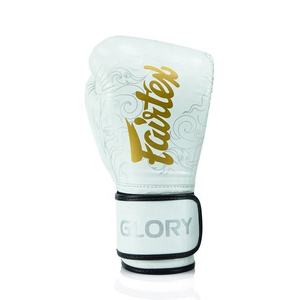 Última Llegada, Guantes de Boxeo Fairtex Glory Blancos Profesionales de Cuero Antideslizantes con Cierre de Gancho y Bucle, Hechos a Medida para Entrenamiento de Muay Thai - Product Image 5