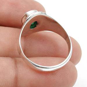 Natural Green Onyx Gemstone Ring Available In 925 <b>Solid</b> <b>Silver</b> Bezel Setting Oval Cut Gemstone Bohemian Jewelry At Lowest Price - Product Image 2