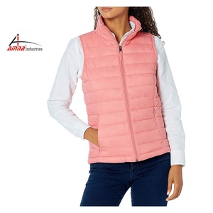 Chaqueta de algodón con logo para mujer, chaqueta Bomber acolchada de poliéster 100%, sin mangas - Product Image 1