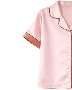 Ensemble pyjama femme en satin rose et cuivre personnalisé, manches courtes, boutonné, deux pièces, vêtements de nuit, ensemble short de détente - Product Image 5