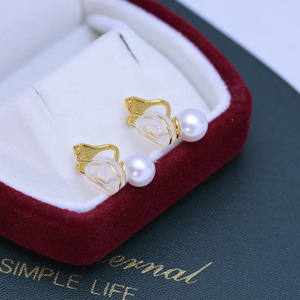 Boucles d'oreilles en perles noires naturelles en gros, 8-9 mm, accessoires en argent 925, tendance, simples, assorties pour des centaines de styles - Product Image 2