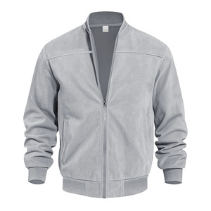 OEM Mens Suede Jacket Solid Color Zipper <b>Coat</b> Casual Retro Long Sleeve <b>Cardigan</b> Jacket Autumn Fall Fashion Wholesale Mens Jacket - Product Image 6