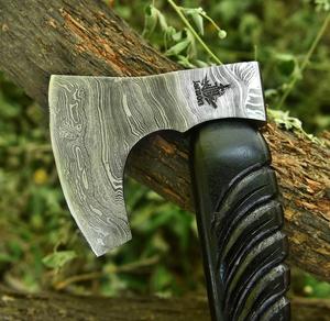 Hacha Vikinga, Hacha de Acero de Damasco, Hecha a Mano, Mango de Madera de Fresno, Ideal para Trabajos al Aire Libre y Regalos - Product Image 3