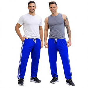 Pantalon de survêtement décontracté pour homme, couleur unie, avec cordon de serrage, poches latérales, respirant, mélange polyester-coton, longueur intégrale - Product Image 6
