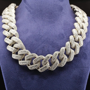 Best Quality Customized 22 mm Cuban Link Moissanite Diamond Chain 925 Sterling <b>Silver</b> Iced Jewelz Hip Hop Engagement <b>Necklace</b> - Product Image 4