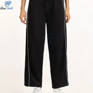 Pantalones Deportivos de Pierna Ancha para Mujer, Cintura Alta con Cordón, Pantalones Casuales, Ropa Deportiva Cómoda, Corte Regular, 100% Algodón - Product Image 5