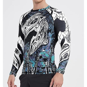 เสื้อแรชการ์ดแขนยาวผู้ชาย พิมพ์ลายกราฟิก ป้องกันรังสียูวี แห้งเร็ว รับผลิตแบบ OEM พร้อมสกรีนแบรนด์ - Product Image 4