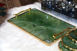 Bandeja Decorativa de Resina de Lujo, Plato para Servir Hecho a Mano para Comedor y Mesas de Centro, Tradebyd - Product Image 3