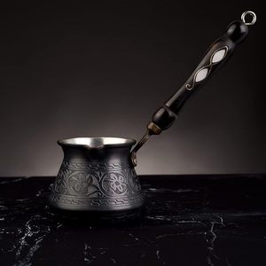 Cafetera Portátil Ligera de Metal, Diseño Moderno, Color Negro, para el Hogar, Cocina y Cafetería - Product Image 2