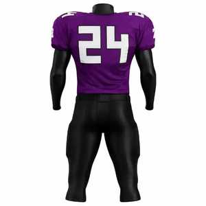 Conjunto de Uniforme de Fútbol Americano para Hombre, Color Morado y Negro, Cuello en V, Manga Corta, con el Número 24, Transpirable, para Entrenamiento - Product Image 2