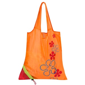 Sac fourre-tout en toile personnalisé écologique, réutilisable, pliable, pour courses, fruits, sac à bandoulière orange - Product Image 3