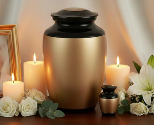 Nouvel Arrivage : Urne Commémorative Classique en Laiton, Forme Cylindrique, Matériau Métallique, Design Traditionnel, pour Occasions de Démourning, Décoration Durable pour la Maison - Product Image 1