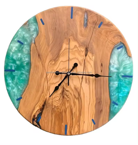 Reloj de Pared de Diseño Contemporáneo Estilo Antiguo, Resina y Madera, Resistente a la Intemperie, Aguja de Color Personalizado, Cuarzo de Una Sola Cara para - Product Image 4